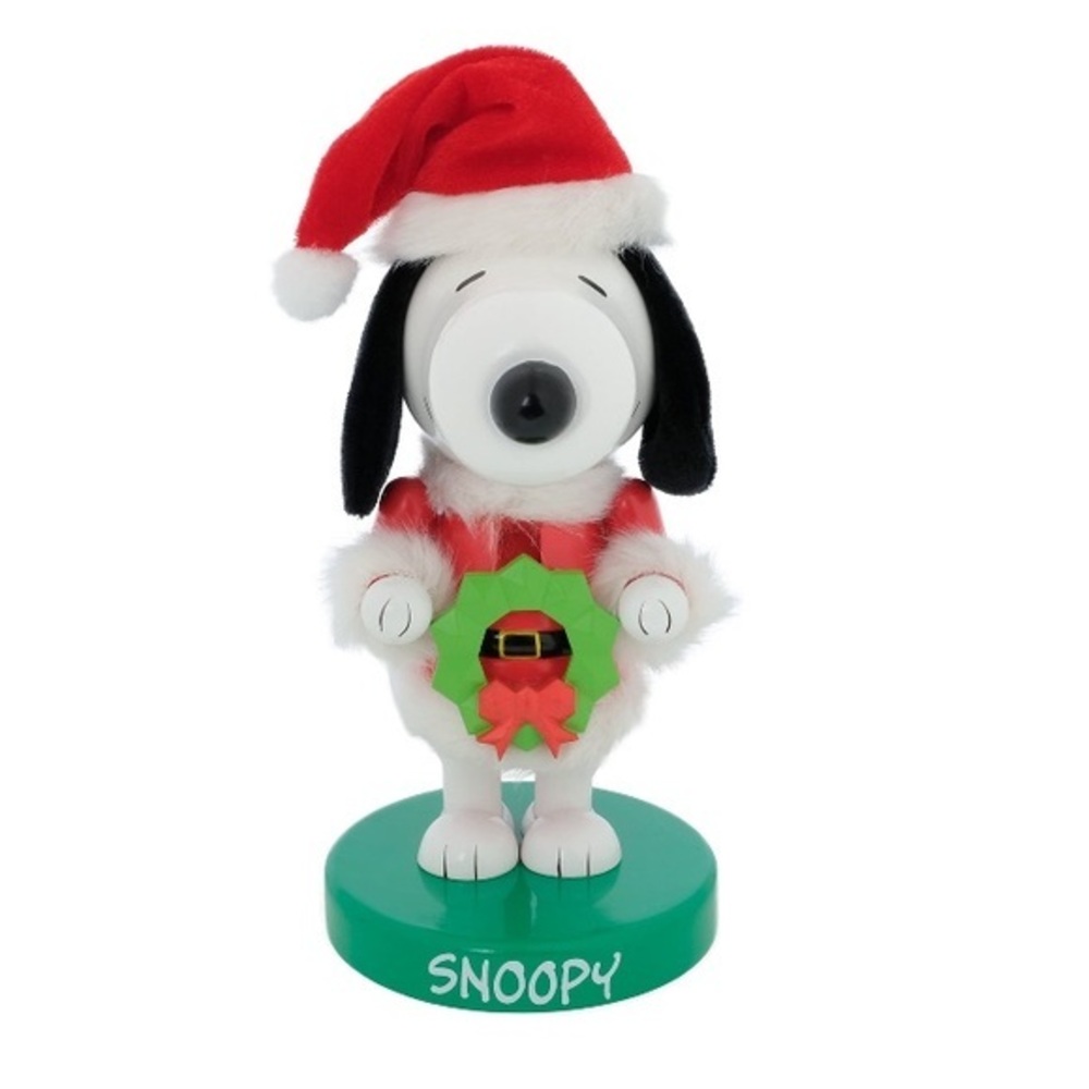 NWT. PEANUTS Snoopy 8.5” Nutcracker with Santa Hat